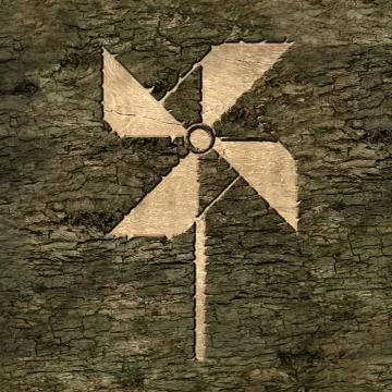 Wind turbine on bark Stock-Illustration