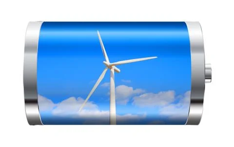 Wind turbine battery Stock Illustration