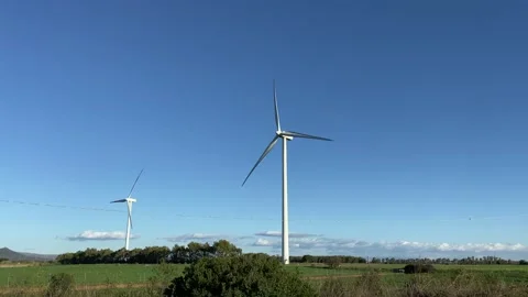 Wind turbine with beautiful blue sky Stock Footage