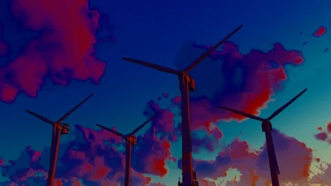 Wind turbine with beautiful sky Stock Footage 248933521