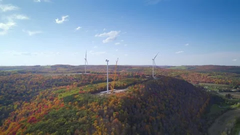 The Wind turbine is being repaired by constructions in Mountain. Stock Footage 226499065