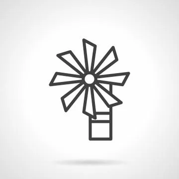 Wind turbine black line vector icon Stockillustratie