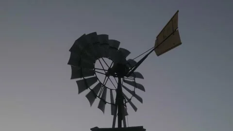Wind Turbine Blowing in the Wind in Slow Motion Stock Footage 305523864