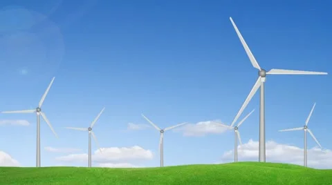 Wind turbine with blue sky Stock Footage 20431237