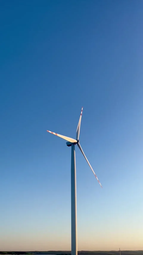 Wind turbine on blue sky Video stock 337160934