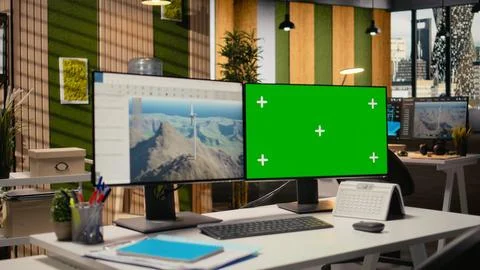 Wind turbine CAD design program on isolated screen computer Stock Photos