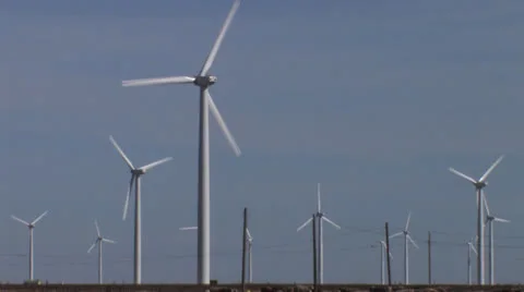 Wind turbine to cattle Video stock 25056842