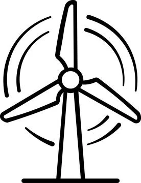 Wind turbine for clean renewable wind energy power Illustrazione stock