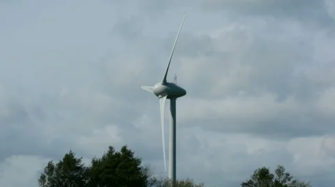 Wind Turbine Close up (60 fps) Stock Footage 49953407