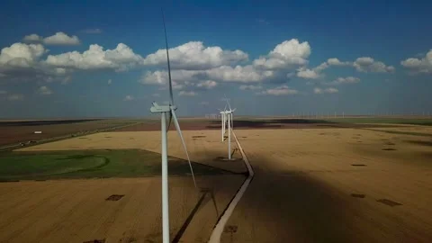 Wind Turbine with Clouds and Shadows Stock Footage 278055439