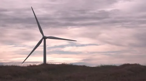 Wind Turbine Clouds Timelapse Stock Footage 12058606