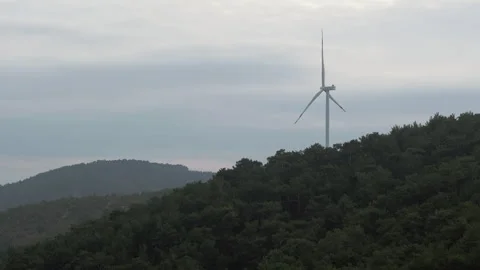 Wind Turbine on a Cloudy Day Stock Footage 282927856