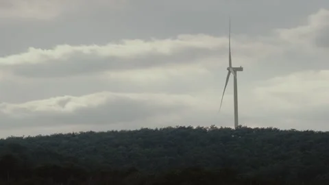 Wind Turbine on Cloudy Horizon Stock Footage 282927866