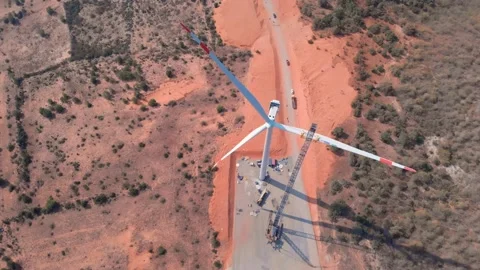 Wind turbine construction - Vietnam Stock Footage 161093700
