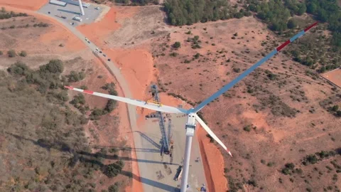 Wind turbine construction - Vietnam Stock Footage 161093739