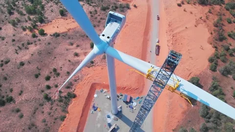 Wind turbine construction - Vietnam Stock Footage 185301552