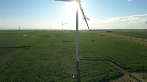 Wind Turbine in corn field 4K 動画素材 284770256