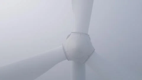 Wind Turbine Dissolves into Dense Fog Stock-Footage 332711834