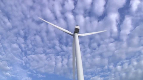 Wind Turbine dramatic two-in-one clip - zoom-in Stock Footage 29240572