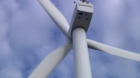 Wind Turbine dramatic two-in-one clip – zoom-out Stock Footage 29247317