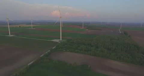Wind Turbine dron approaching Stock Footage 231104827