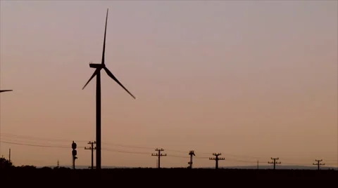 Wind Turbine during sunset  Video stock 56819021
