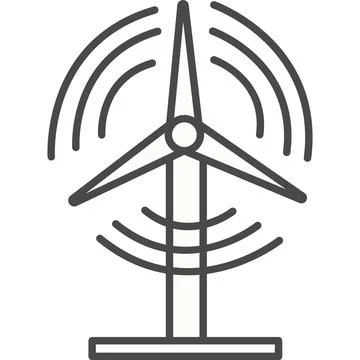 Wind turbine for electricity generation vector icon Stock Illustration