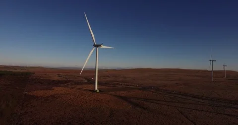 Wind Turbine Elevated Shot Stock Footage 76394708