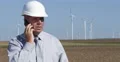 Wind Turbine Energy Producer Company Manager Request Report Activity on Mobile 4k or 4k+ Resolution