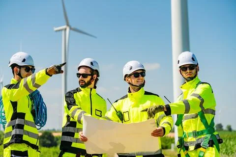 Wind turbine engineer. Stock Photos