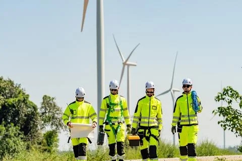 Wind turbine engineer. Stock Photos
