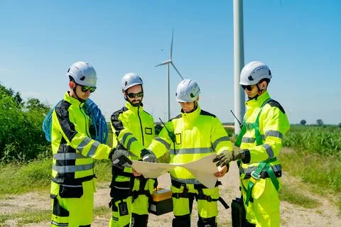 Wind turbine engineer. Stock Photos
