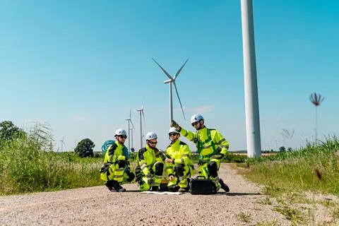 Wind turbine engineer. Stock Photos
