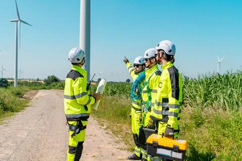Wind turbine engineer. Stock Photos