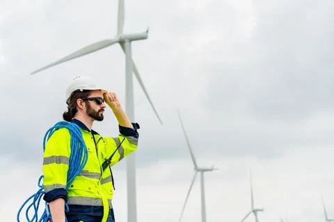Wind turbine engineers Stock Photos