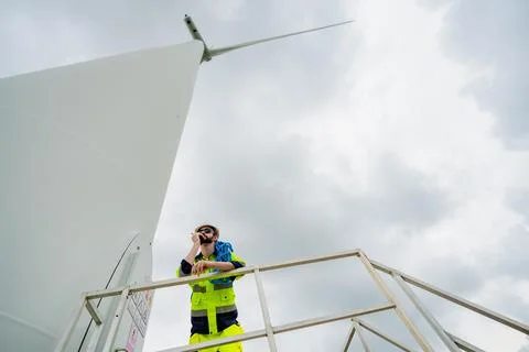 Wind turbine engineers Stock Photos