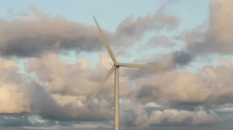 Wind Turbine at Evening Stock Footage 10578493