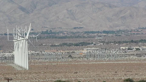 Wind Turbine Farm Alternative Energy Palm Springs California USA Stockbeeldmateriaal 43441248