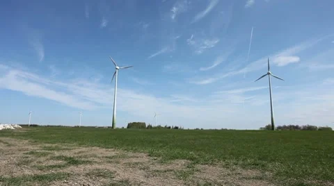Wind turbine farm Stock Footage