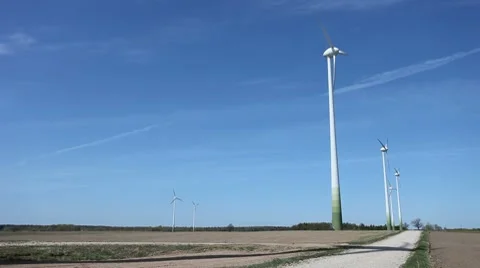 Wind turbine farm Stock Footage