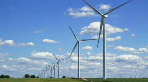 Wind Turbine Farm Stock Footage 35969414