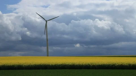 Wind turbine on farm 库存影片 56244089
