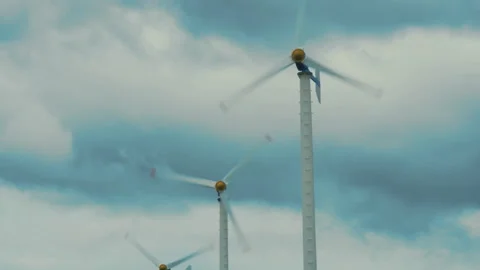 Wind Turbine Farm Stock Footage 136445277