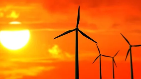 Wind turbine farm Stock Footage 138499563