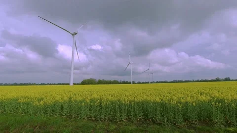 Wind turbine farm Stock Footage 154209365