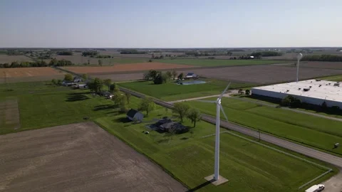 Wind turbine on a farm Stock Footage 244351715