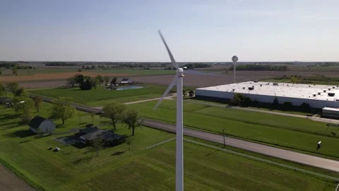 Wind turbine of a farm Stock Footage 248115142