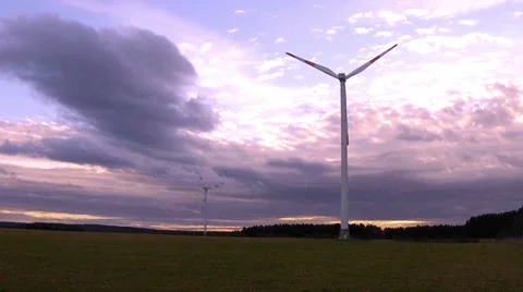 Wind turbine in the field in the Eifel. Stock Footage 33888671