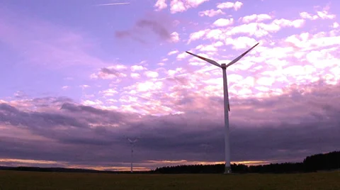 Wind turbine in the field in the Eifel. Stock Footage 34392484