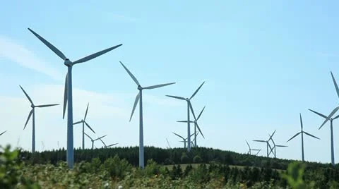 Wind Turbine Field Stock-Footage 12107249